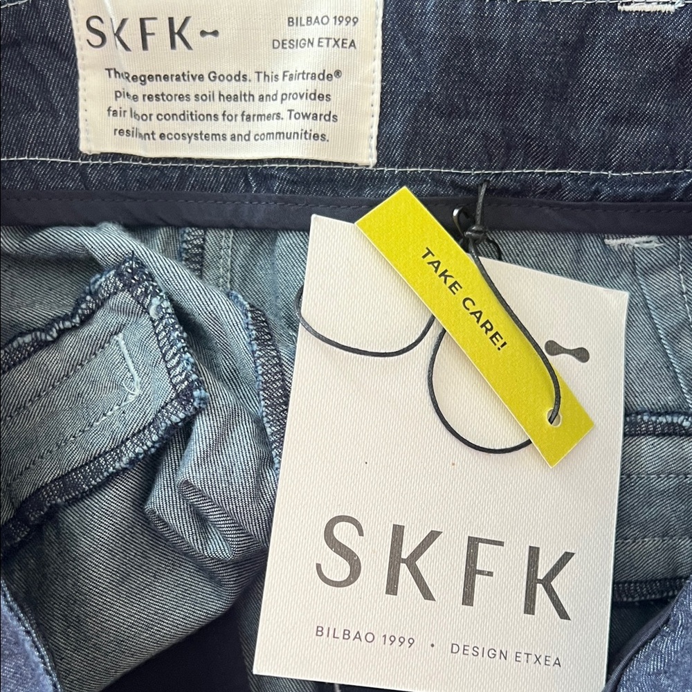 NWT SKFK Aralar GOTS Raw Denim Lightweight Blue High Waist Pants EU 38 | US 6 - Picture 7 of 14